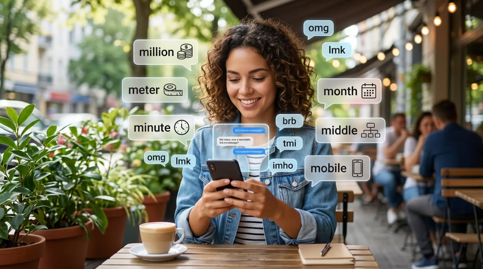 m meaning in text
