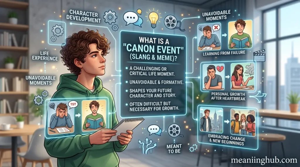 What does canon event meaning in text mean
