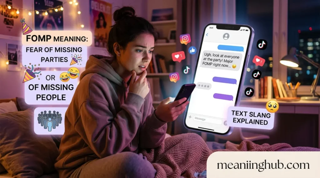 What does fomp meaning in text
