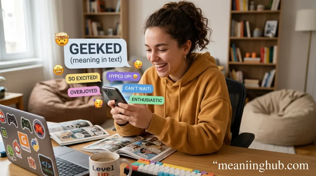 What does geeked meaning in text