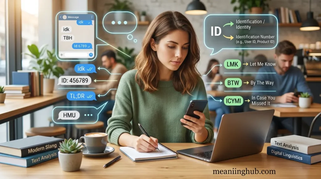 What does id meaning in text