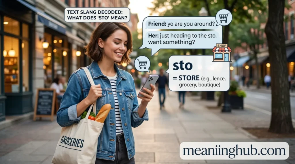 What does sto meaning in text
