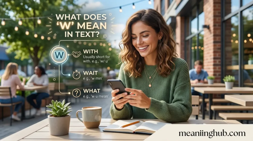 What does w meaning in text