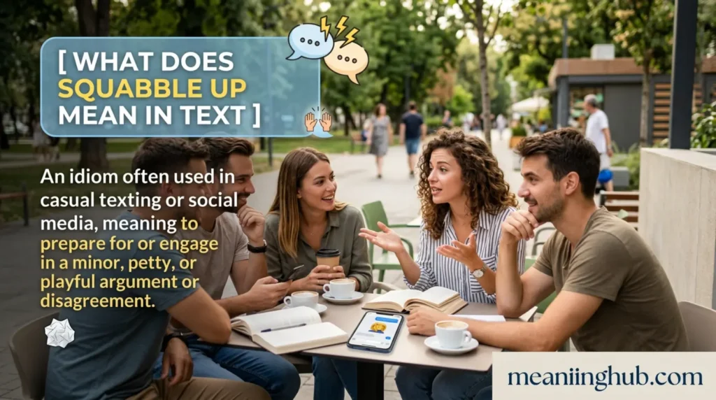 What does squabble up mean in text
