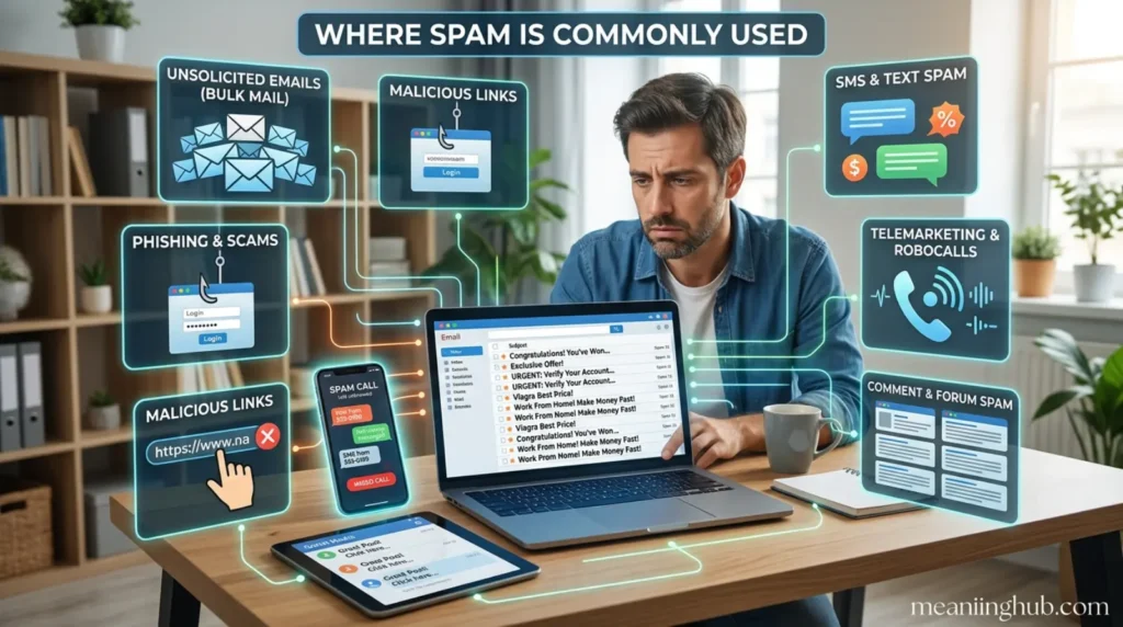 Where is spam commonly used