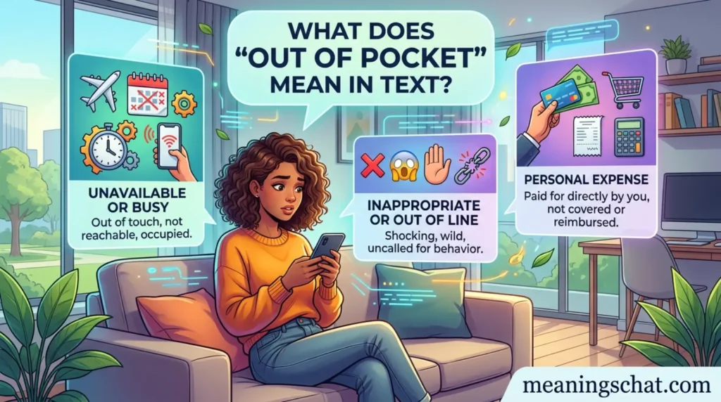 What Does Out of Pocket Mean in Text