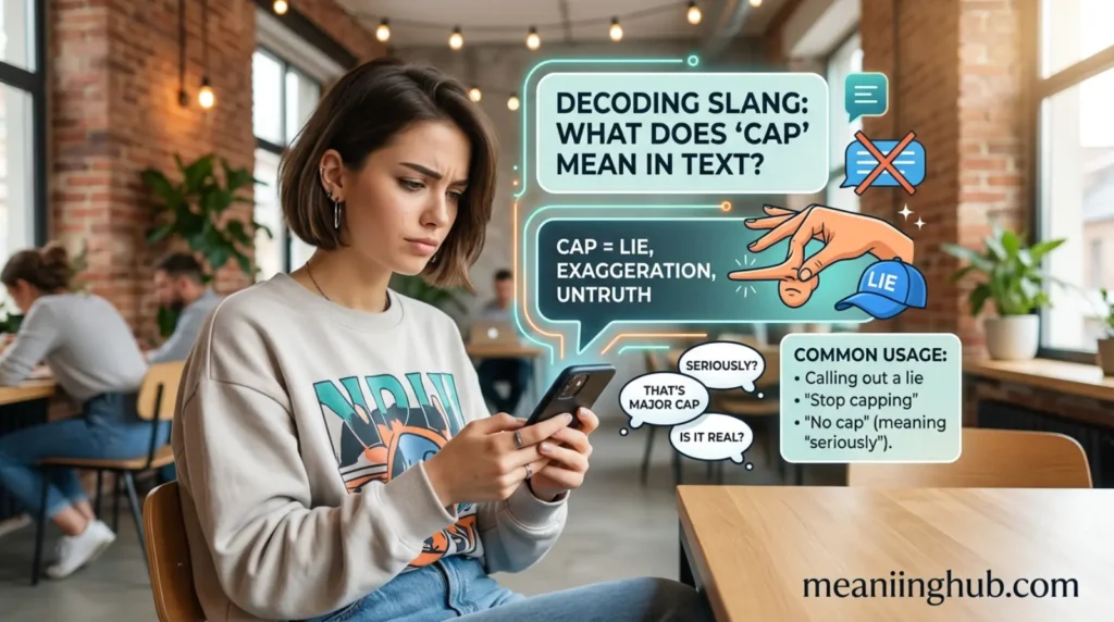 What does cap meaning in slang mean in text